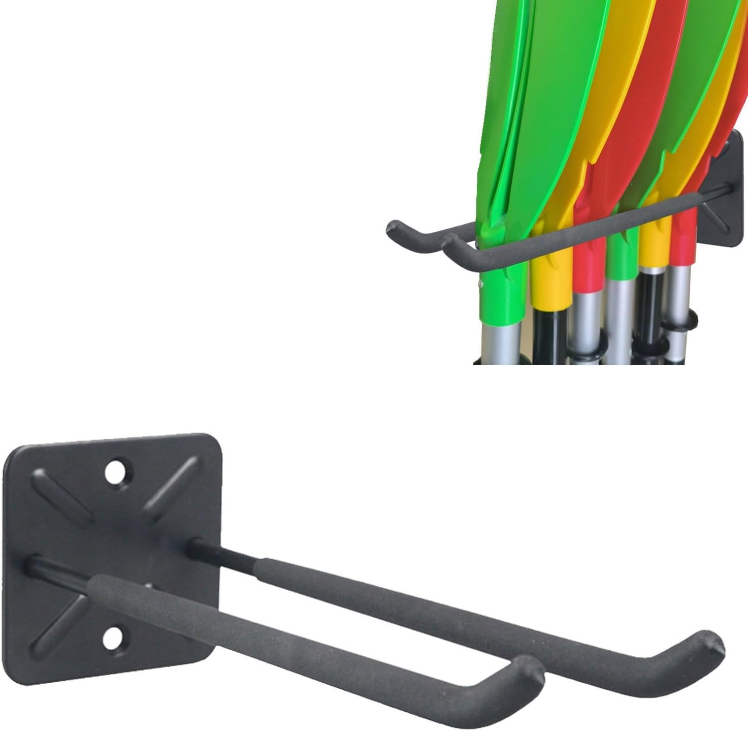 Heavy-Duty Paddle Storage Wall Rack – 2 PCS Universal Holder for Kayak, SUP, Canoe, and Dragon Boat Paddles with Protective PE-Coated Hooks – Indoor Organizer and Space-Saving Solution Heavy-Duty Paddle Storage Wall Rack – 2 PCS Universal Holder for Kayak, SUP, Canoe, and Dragon Boat Paddles with Protective PE-Coated Hooks – Indoor Organizer and Space-Saving Solution