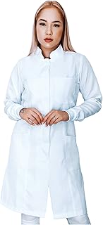 Jaleco Avental Botão Feminino Oxford Com Punho E Manga Longa