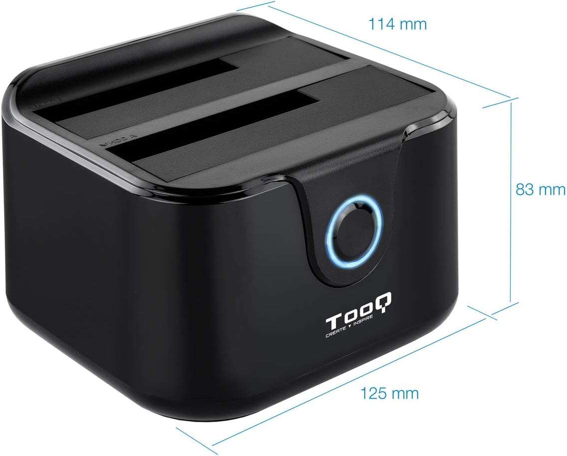 TooQ TQDS-802B Docking Station with included power adapter and USB 3.0 cable