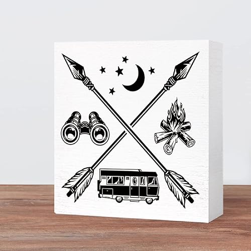 Miniatura 5 de Letrero de madera para campamento, divertido letrero de campamento con diseño rústico de aventura, decoración de casa rodante, accesorios de