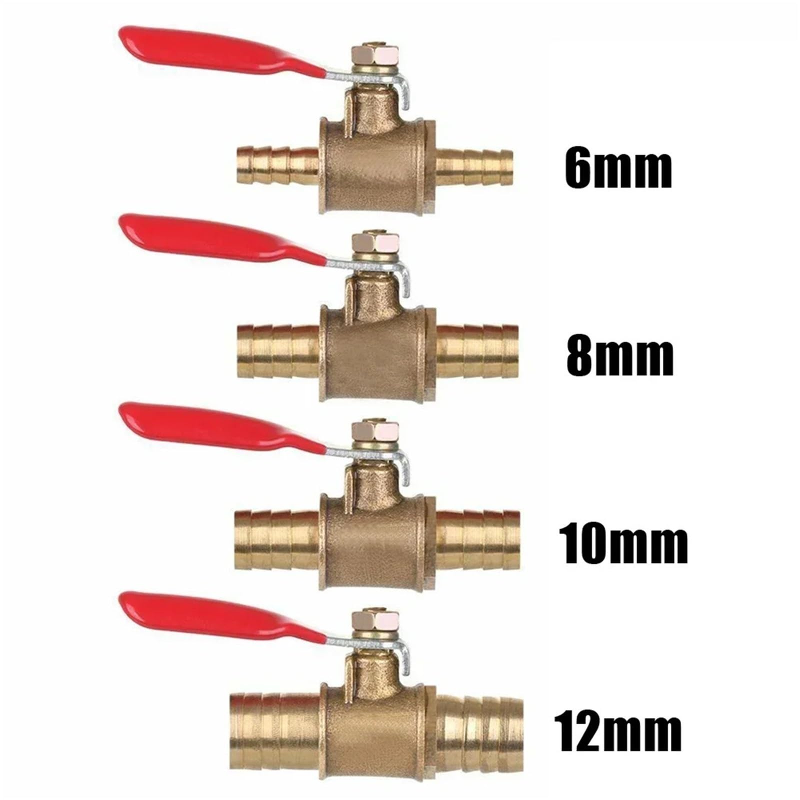 Válvula de bola de latón de 6, 8, 10 y 12 mm de diámetro exterior, con palanca de cierre for accesorios de tuberías residenciales y comerciales.(8mm)