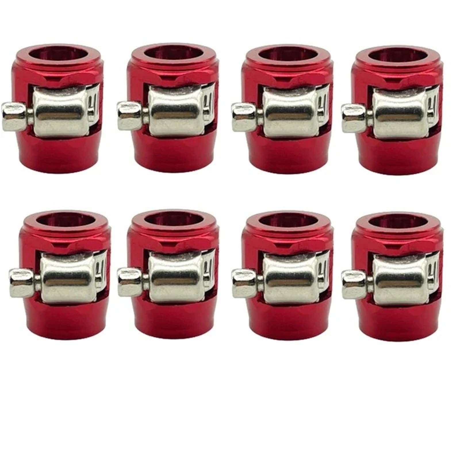 Dsfihjo 8Pcs An12 Red Hose Finisher Flexible Pipe Clamp 8Pcs 4An 6An 8An 10An 12An Car Hose Clamp Radiator Modified Fuel Water Pipe Tube Clip Buckle Fitting Oil Clamps End Finisher(8Pcs An12 Red)