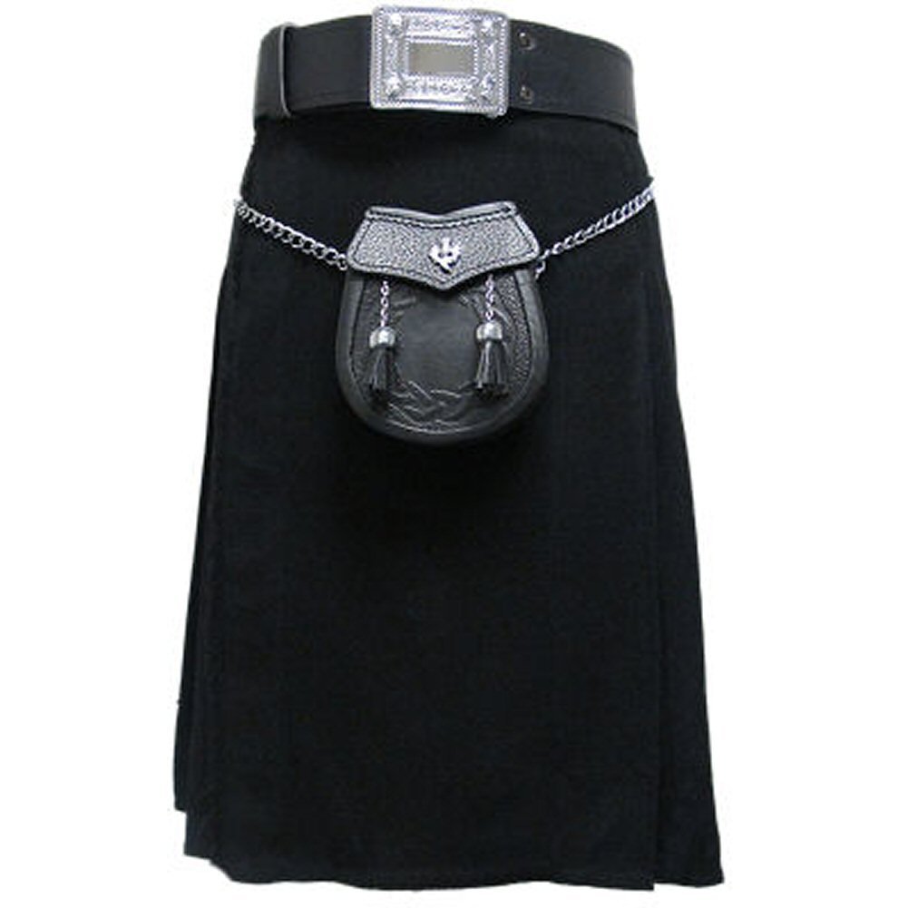 Tartanista Boys Value Plain Black Highland Scottish Kilt 16
