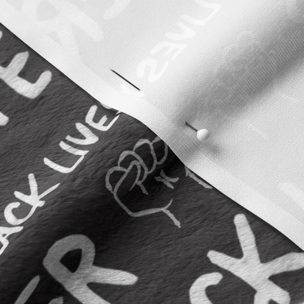 Spoonflower Fabric - Black Lives Matter Watercolor Monochrome Printed on Minky Fabric by The Yard - Sewing Baby Blankets Quilt Backing Plush