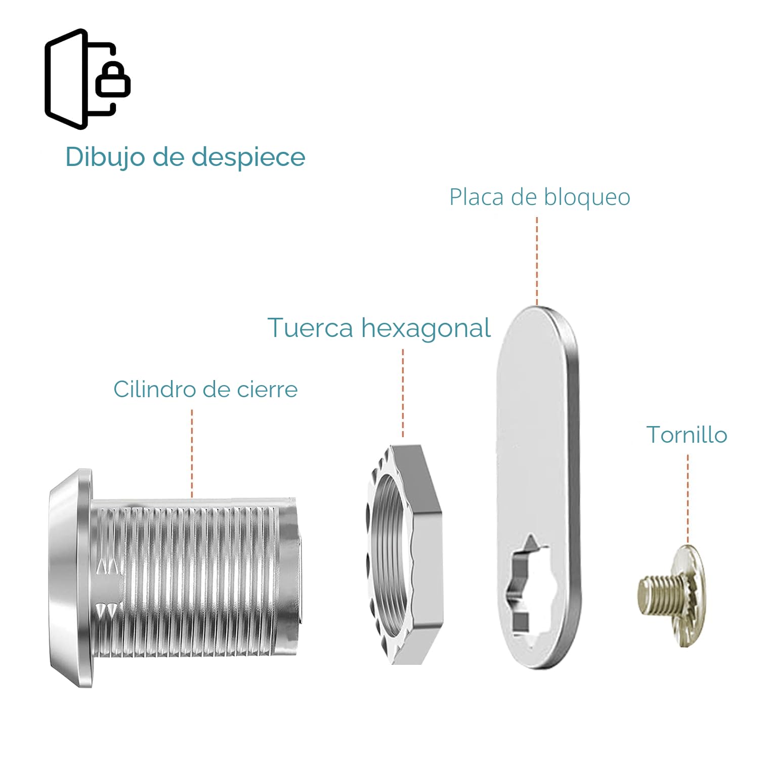 shinfly Cerradura de armario 16mm Viene con 5 placas de cerradura de leva diferentes, con 4 llaves, cerraduras de buzón de armario Cerraduras de casillero