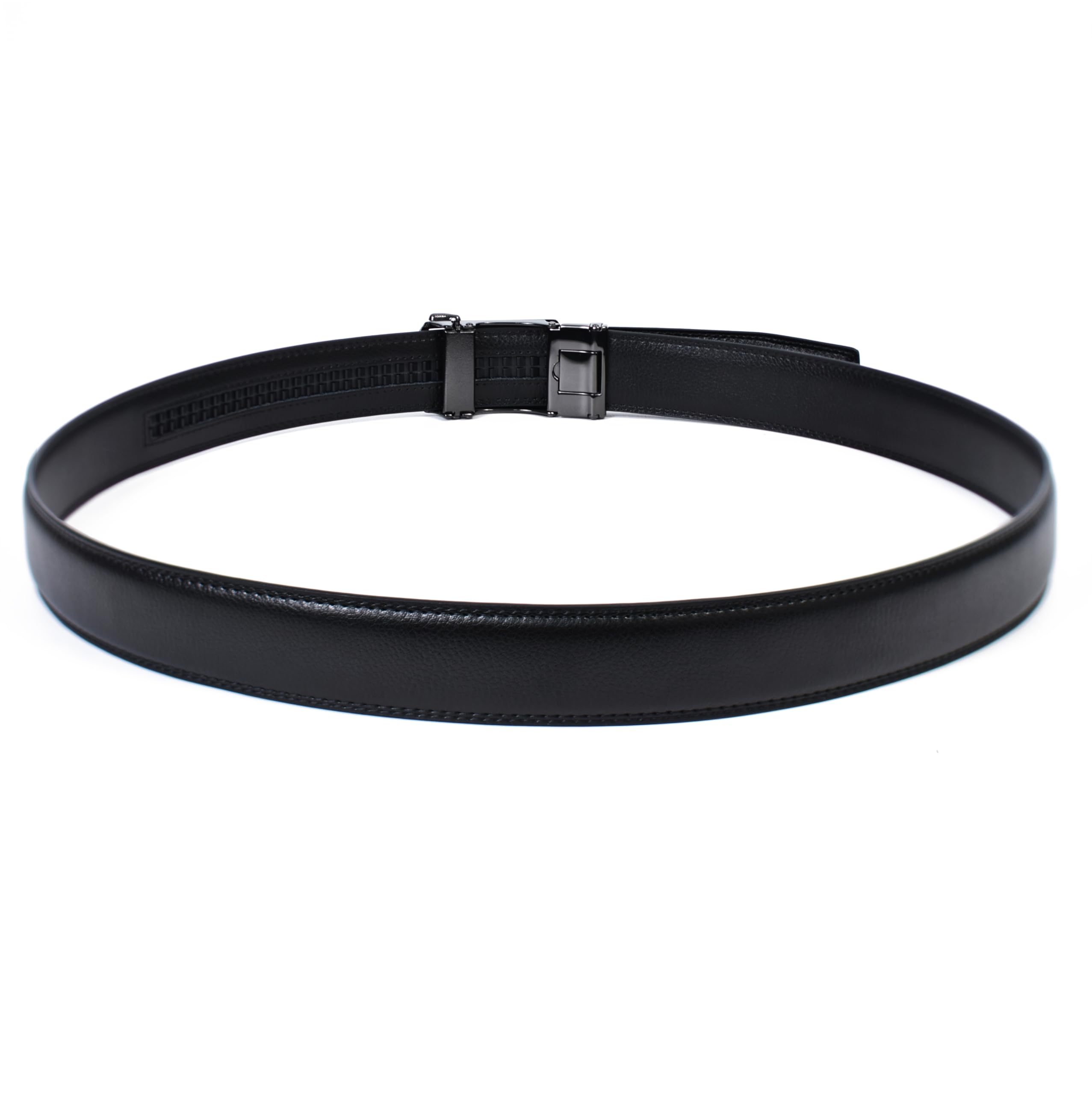 WildHorn Men's Genuine Leather Belt for Men| Premium Auto-Lock Buckle | Adjustable up to 48” | Formal & Casual Wear | Micro-Adjust Fit | Stylish Gift Box Included (NATURAL BLACK) - Image 6 thumbnail