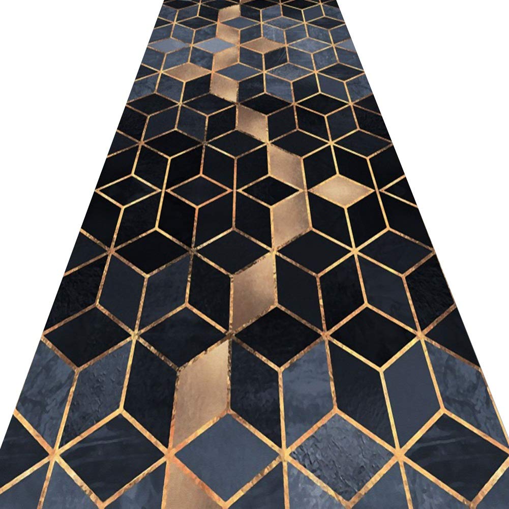 Tapis couloir géométrie abstrait antidérapant lavable ZRUYI
