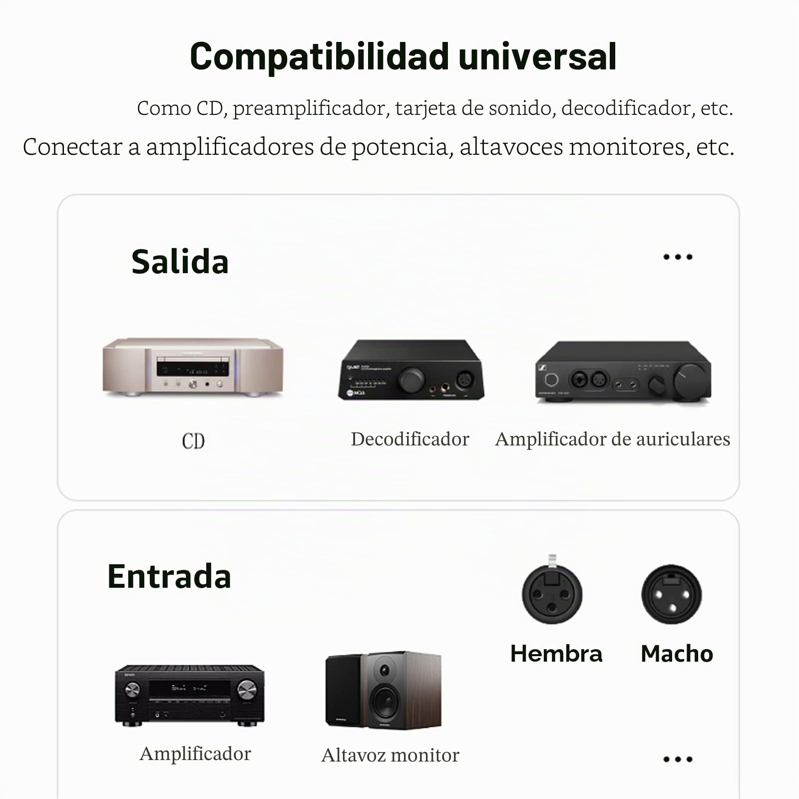 SKW Un par Cable XLR Balanceado,OFC 3 Pins XLR Macho a Hembra Cable de micrófono para Micrófono, Altavoz, Grabadora, Equipo de Sonido, Mesa de Mezclas - 1m