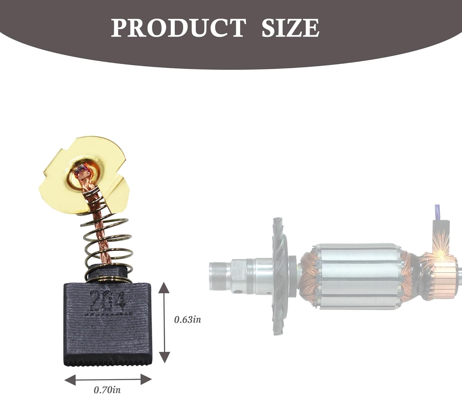 CB204 Replacement for Makita GA7021 Carbon Brushes, Fits For Makita Angle Grinder CB-204 CB204 CB203 CB202 CB200 191953-5 191957-7, 4 Pcs