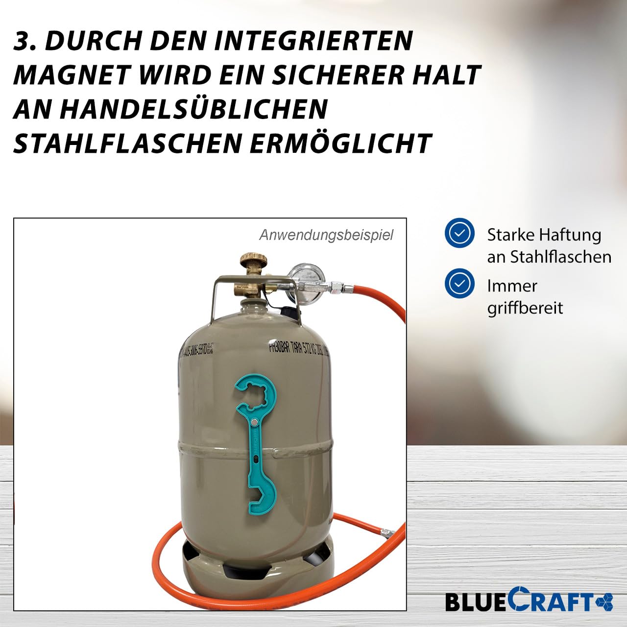Bluecraft Gaskocher Camping 2-flammig, 9 kW, Edelstahl, mit Zündsicherung | Campingkocher für Propan Gasflasche, hochwertige Wokbrenner, Turboeffekt, Gasschlauch & 50 mbar Outdoor Gasdruckregler