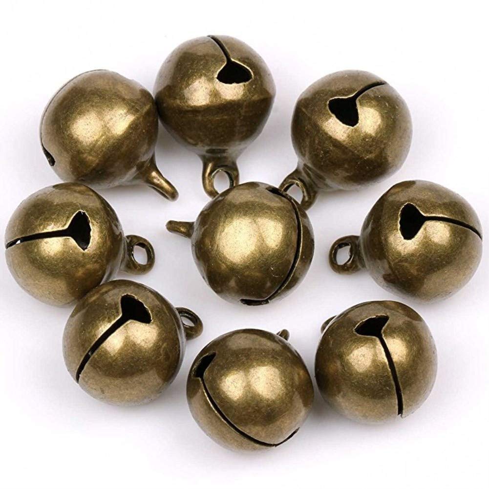 Suneast 10Mm 50 Pcs Antique Bronze Jingle Bell Charms Craft Bells Beads For Diy Bracelet Necklace Jewelry Making Christmas Decorations