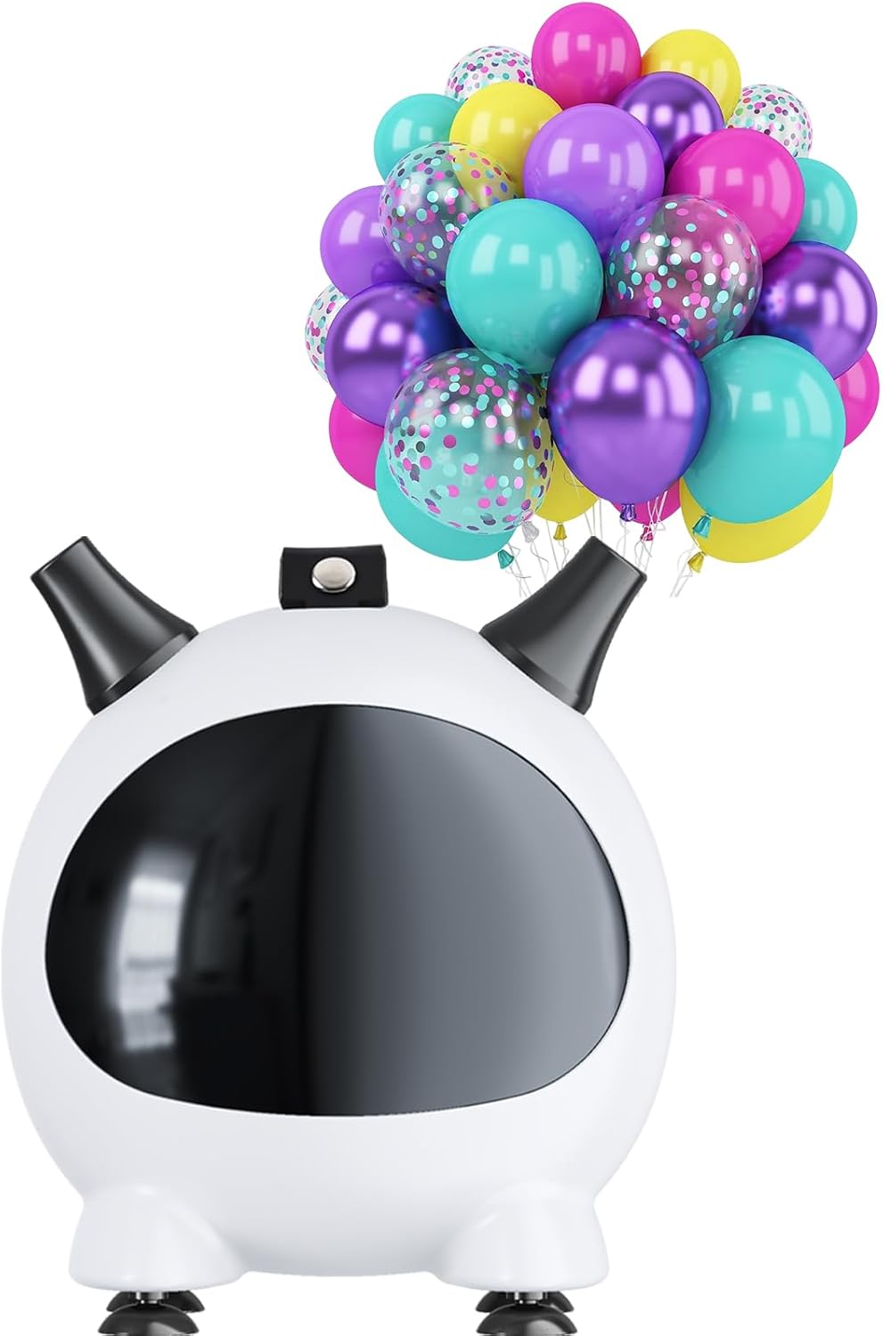 Pink Blue Purple Balloons and Balloon Pump Electric, 60 Pcs Pink Blue Purple Confetti Balloon and Portable 600W Air Pump with 2 Nozzles for Magic Theme Birthday Baby Shower Engagement Party Decoration