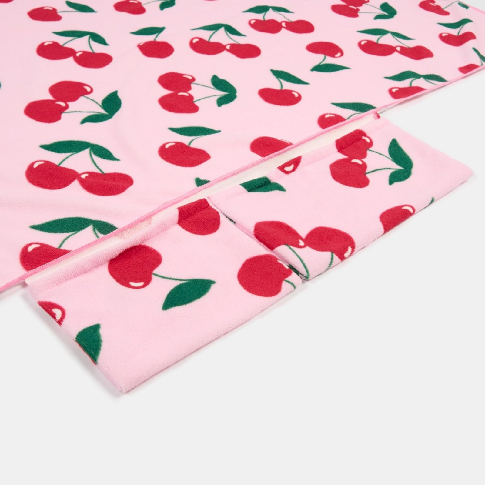 Surwin Funda para Tumbona de Playa con Bolsillos Laterales, Microfibra Funda para Toallas Ajustable para Tumbonas de Playa para Tumbonas de Jardín, Tomar el Sol (75x210cm,TT01Cereza)