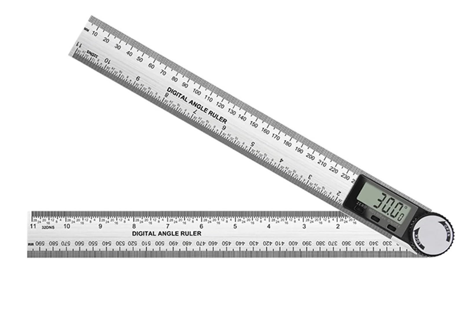 Rapporteur d'angle, Inclinomètre numérique 2 en 1, règle d'angle multifonctionnelle, goniomètre électronique de précision, rapporteur for le travail du bois(Steel-300mm)