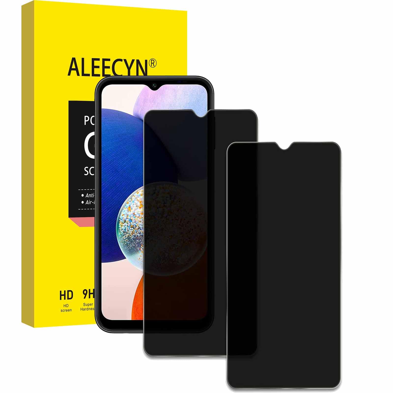 Aleecyn2 Pack Privacy Screen Protector for Samsung Galaxy A14 5G, 9H Hardness Anti Spy Tempered Glass Screen Protector, Precise Cutout, Bubble Free, Easy installation, Anti-Scratch, Case Friendly