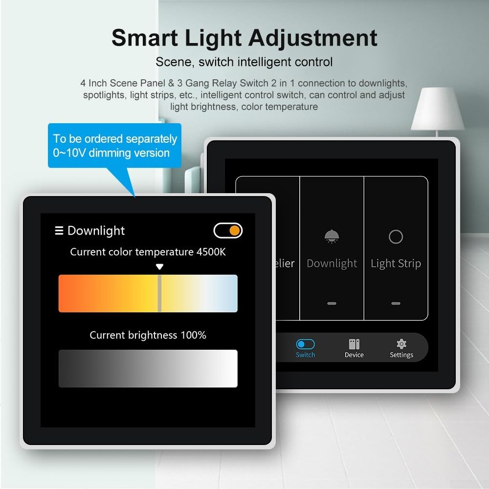 Smart Home WLAN Touch Control Panel Für Tuya, WiFi Smart Schalter Home Control Switch Panel, Home Multiple Smarthome Thermostat Smart Scene Wandschalter Für Zigbee für Lichtschalter,Thermostate usw.