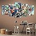 wodclockyui 5 Quadro Stampa- Batman e Superman Pittura 5 Quadri su Tela Pittura e Poster Art Deco HD da Parete per Interni 200 cm x 100 cm Senza Cornice