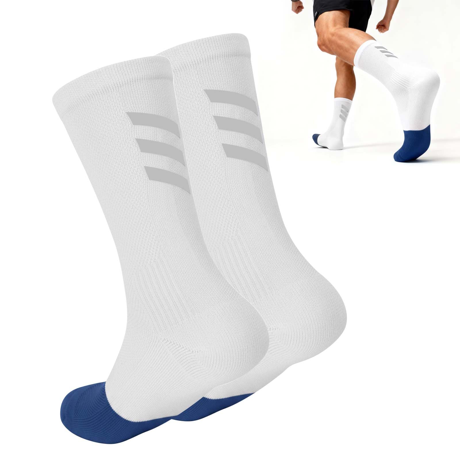 Chaussettes de Compression pour Hommes 40-44, Chaussettes Cyclisme Respirantes, Chaussettes Techniques Sport Longues Sans Coutures