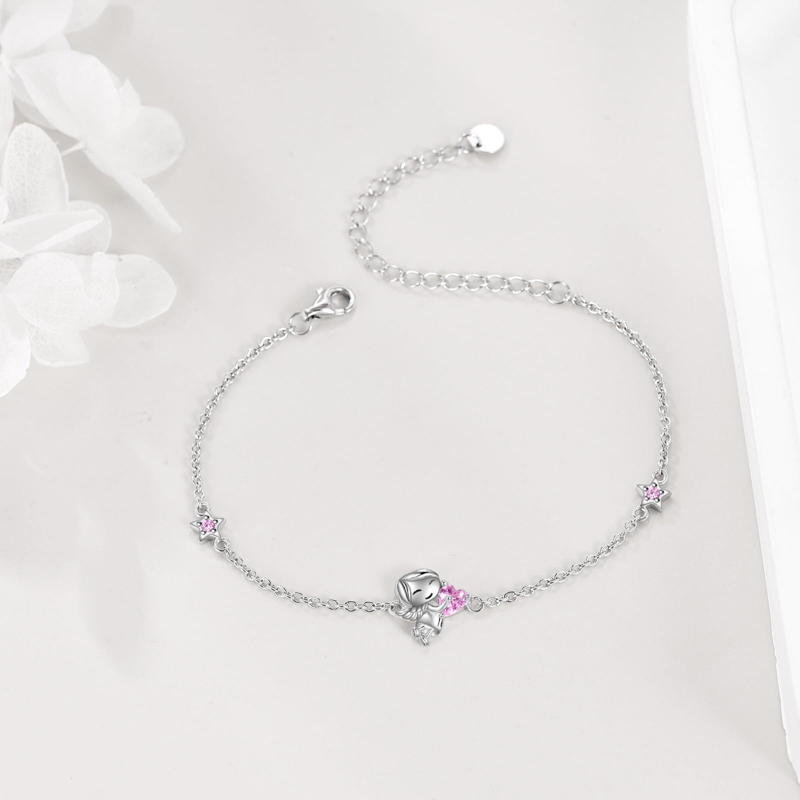 VONALA Engel Armbänder Mädchen 925 Sterling Silber Süßer Armband Schmuck für Damen