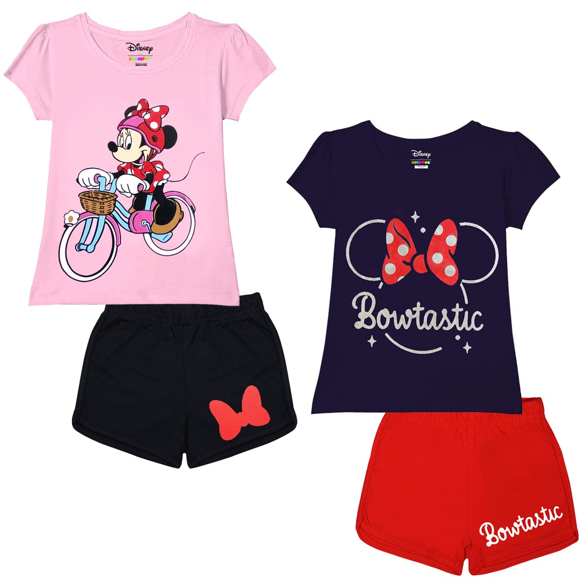 Kuchipoo© Disney Girls Regular Fit Cotton T-Shirts and Shorts