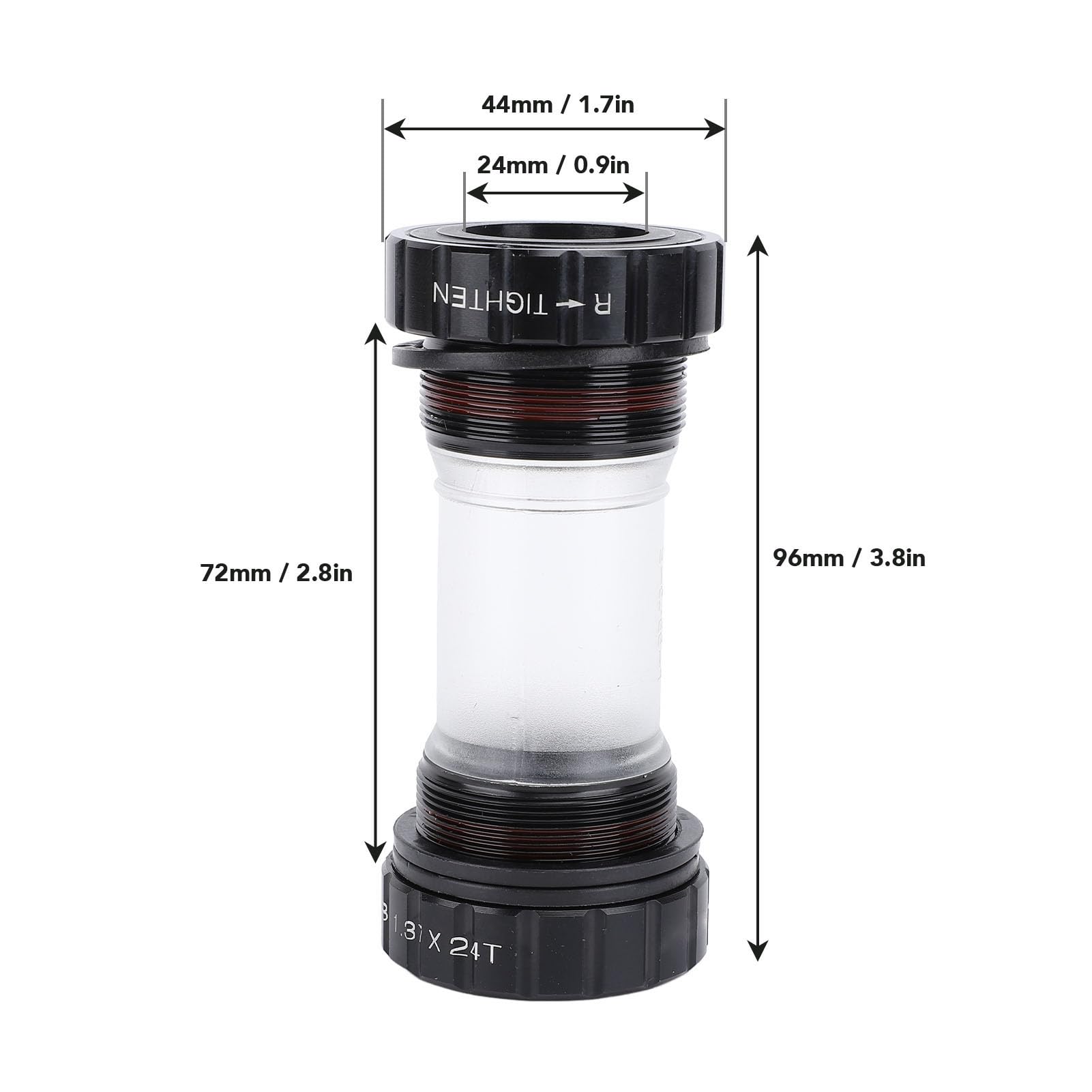 Pilipane Bottom Bracket 24mm Spindle Screw Type Threaded Durable Smooth Bearing for Mountain Road Cycling Aluminum Alloy 68 73mm