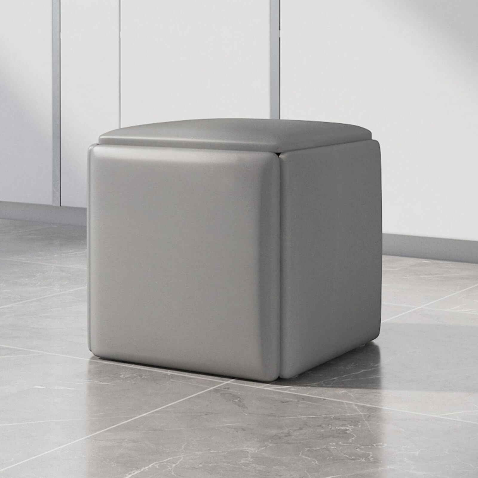 Tabouret gigogne 5 en 1 empilable avec roulettes pivotantes