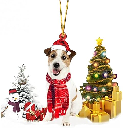 Miniatura 4 de Árbol de decoración de Navidad, adorno de Navidad de perros encantadores, bonitos adornos para árbol, adorno de alce de Papá Noel para Navidad,