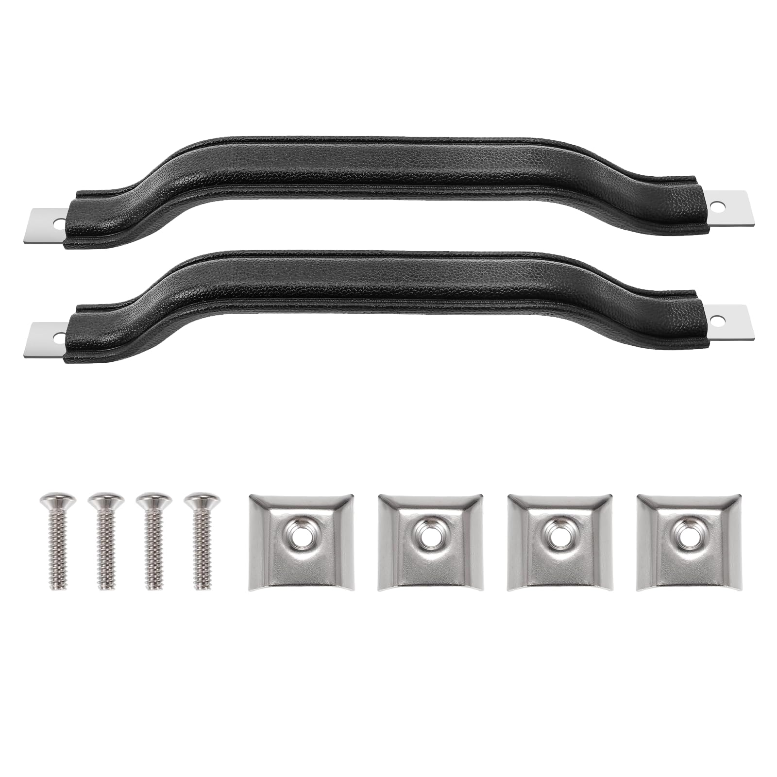 BREADEEP Interior Door Handle Pull Strap Kit Fits for Jeep Wrangler YJ 1987-1995, Front Left Driver and Right Passenger Side Door Handle Replace OEM 55009801K, Pack of 2, Black