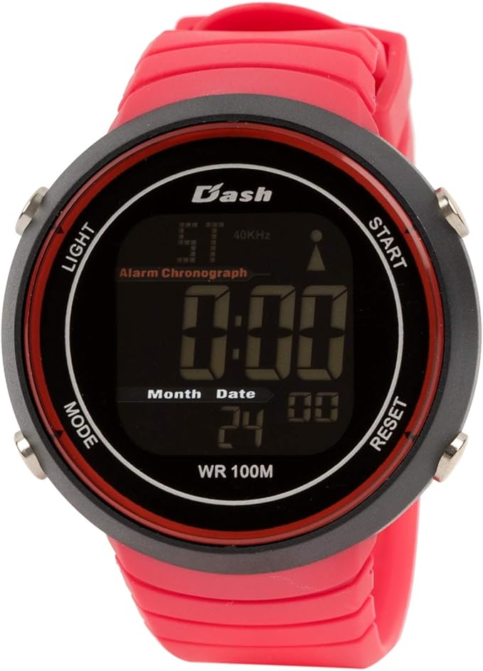 Amazon アリアス 腕時計 電波 デジタル Dash 防水 多機能 バックライト付き 反転液晶 ウレタンベルト Adwwrc 08 メンズ レッド 腕時計 ファッション 通販
