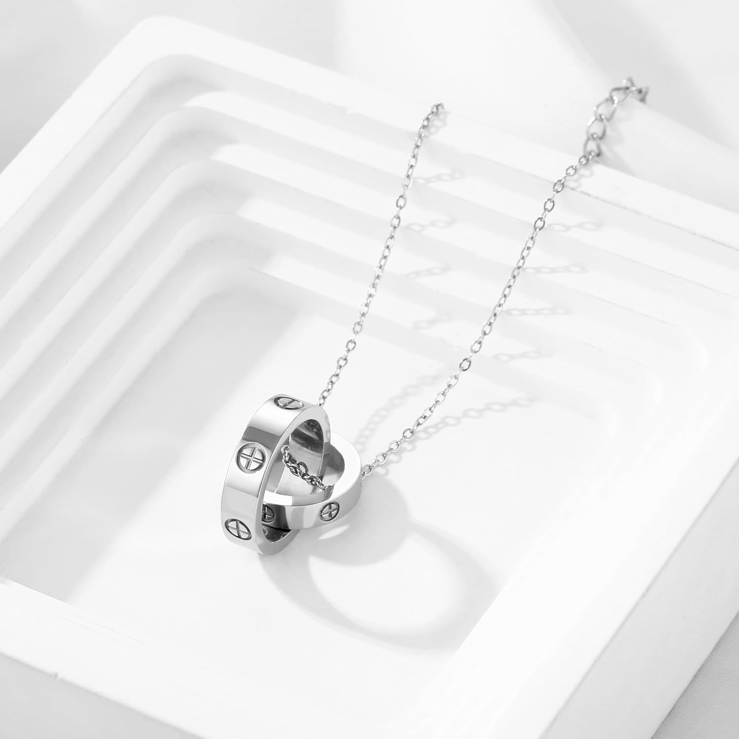 18K Heart-Shaped Necklace,Cross Pendant | Cute and Exquisite Women's Love Pendant Necklace , Women Dainty Jewelry Valentines Day for Women Teen - Image 3