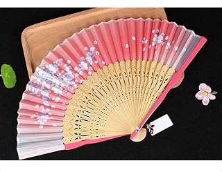 MMD Decoración de la Boda del Regalo del Negocio del Ventilador de la Danza de la Fan Plegable de Las Mujeres (Color : Rosado)