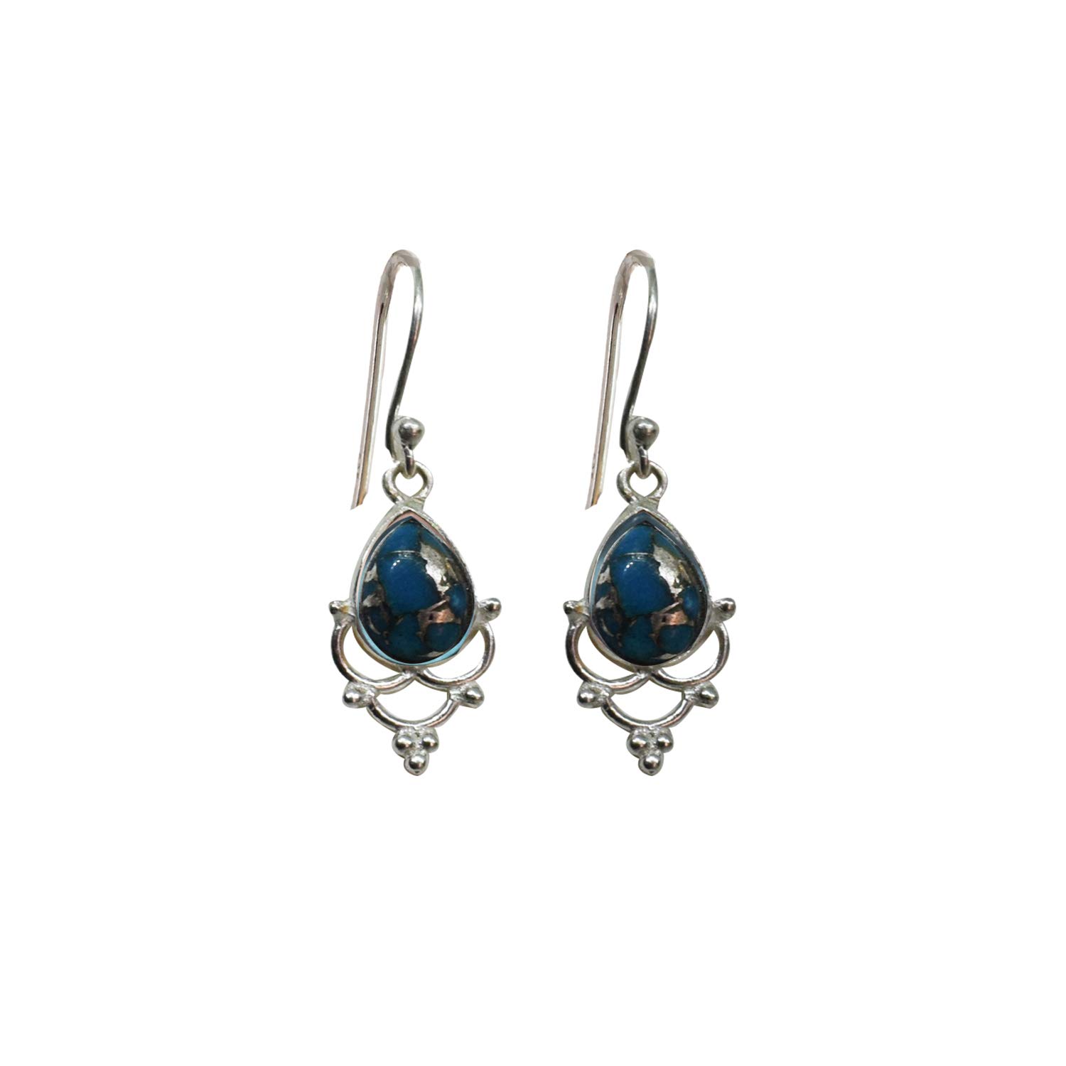 Silver Planets 925 Sterling Silver Turquoise Earring for Women and Girls (B01M703OCT) Amazon Price History, Amazon Price Tracker