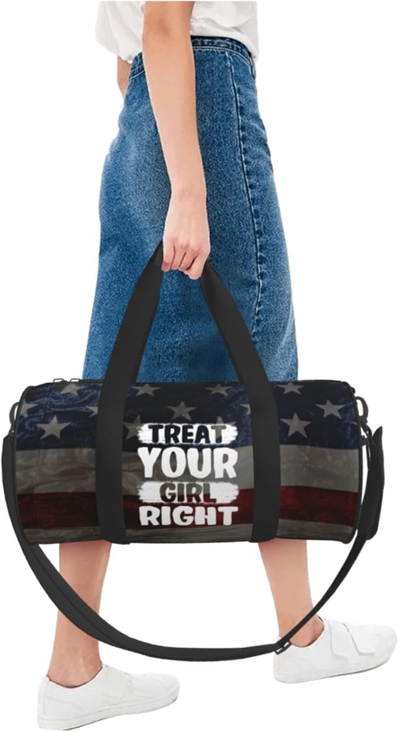 Treat Your Girl Right Duffel Bag Gym Bag Travel Sports Tote Large Foldable Beach Swim Yoga0
