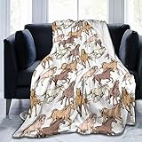 Horse Soft Blanket All Season Fuzzy Throw Warm Lightweight Blanket Fleece Throws Flannel Blankets for Bed Sofa Couch Travel Home Living Room Decor 50'X60'
