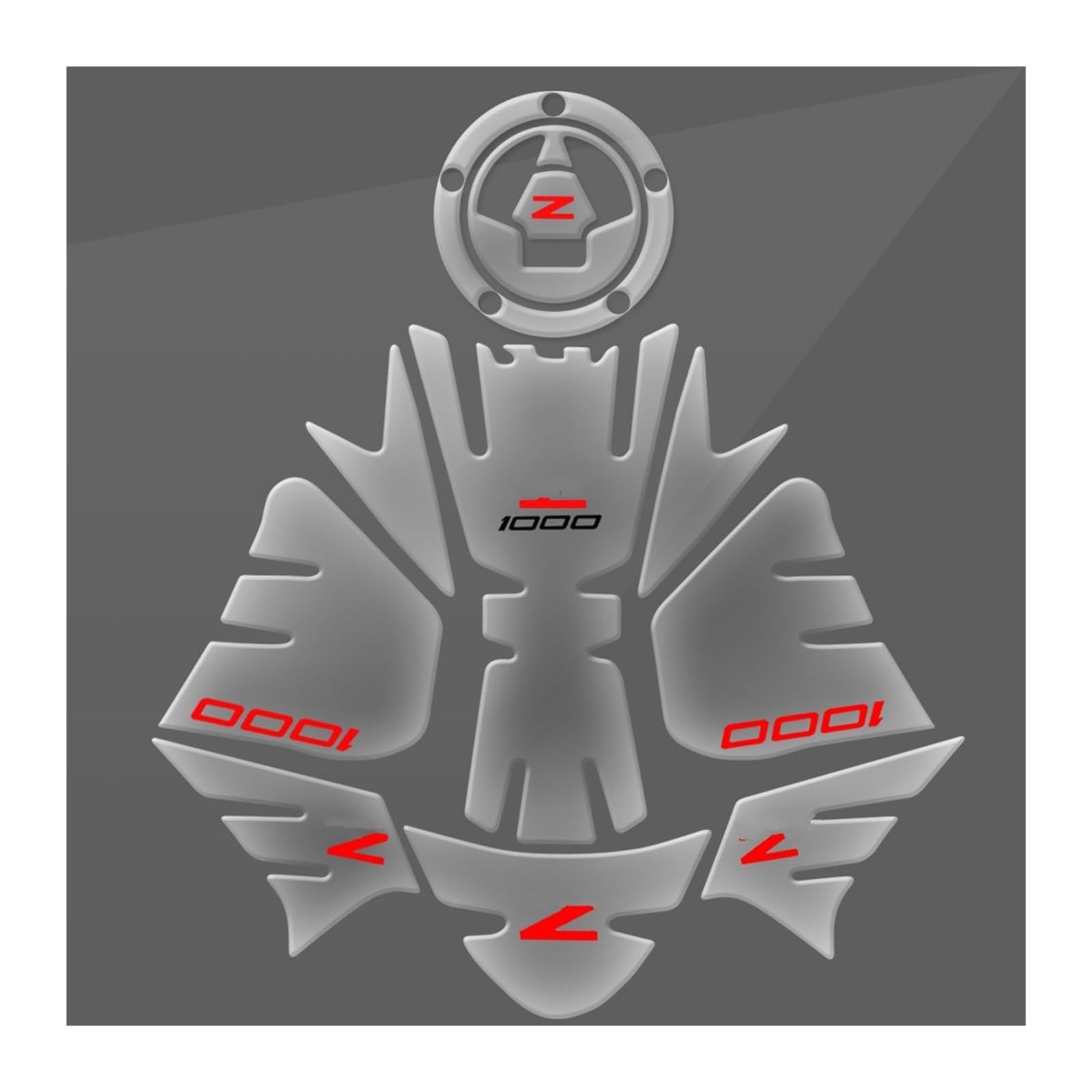 Per Per Z1000 2015-2022 Adesivo Trasparente Serbatoio Moto In Resina Epossidica A Forma Di Spina Di Pesce(CleaA-02)