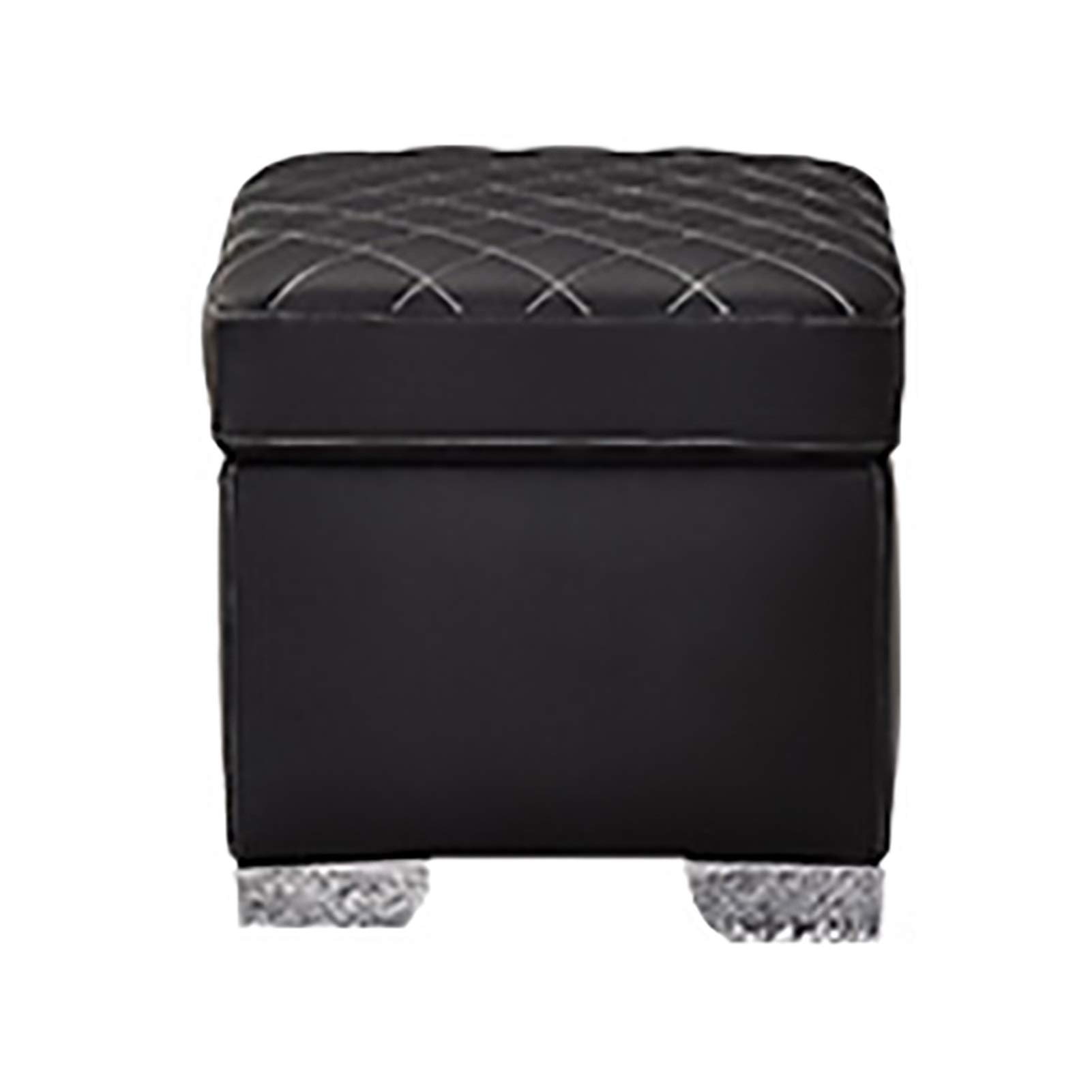 Footstool Solid Wood PU Multifunction Storage Change Shoe Bench Simple Waterproof, 5 Colors 4 Sizes FENMING (Color : Black, Size : 40x40x41cm)