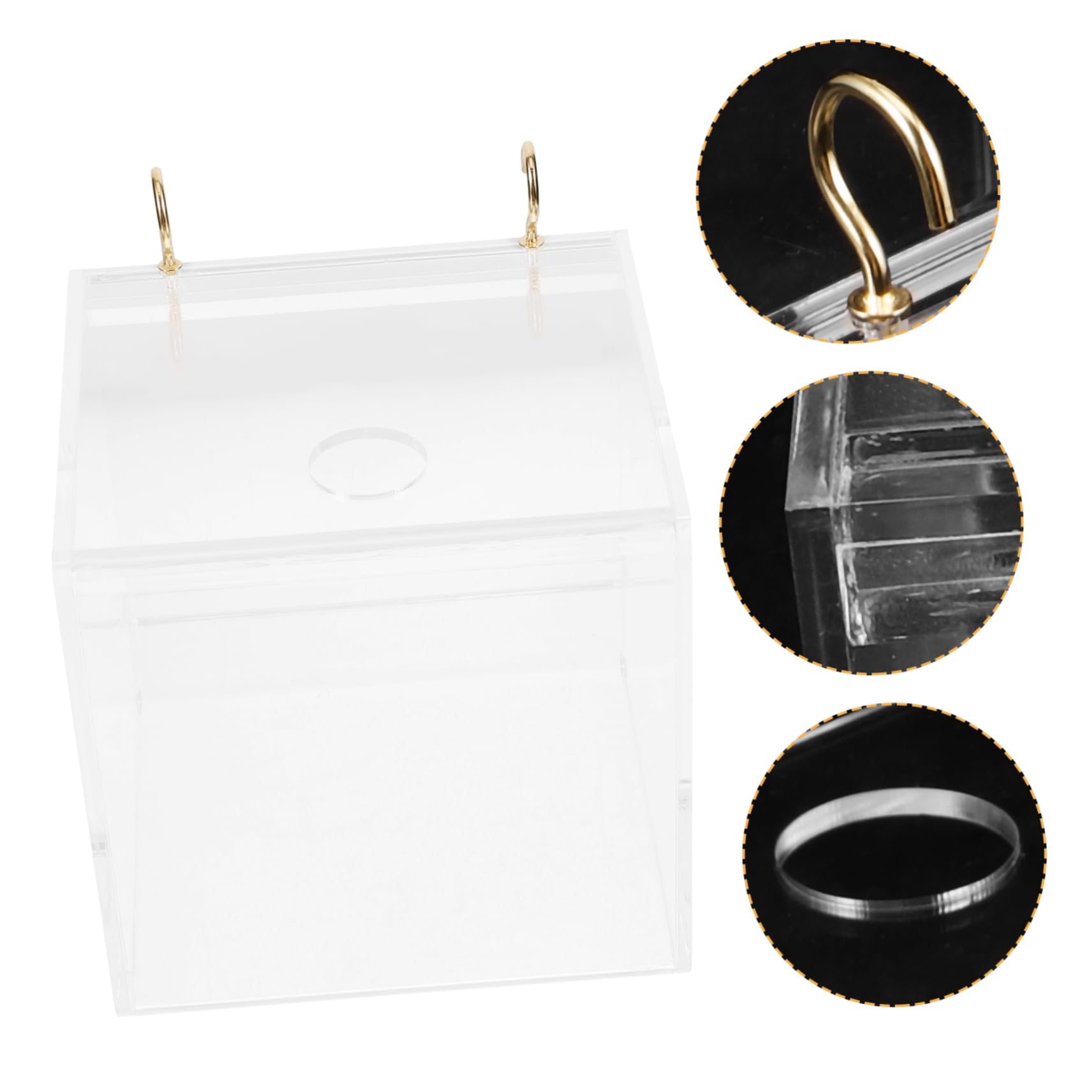 BESPORTBLE 4pezzi Vasca per Bagno per Uccelli Trasparente Box Appeso per Pappagalli e Parrocchetti Facile da Pulire e Resistente Perfetta per Gabbie di Piccole