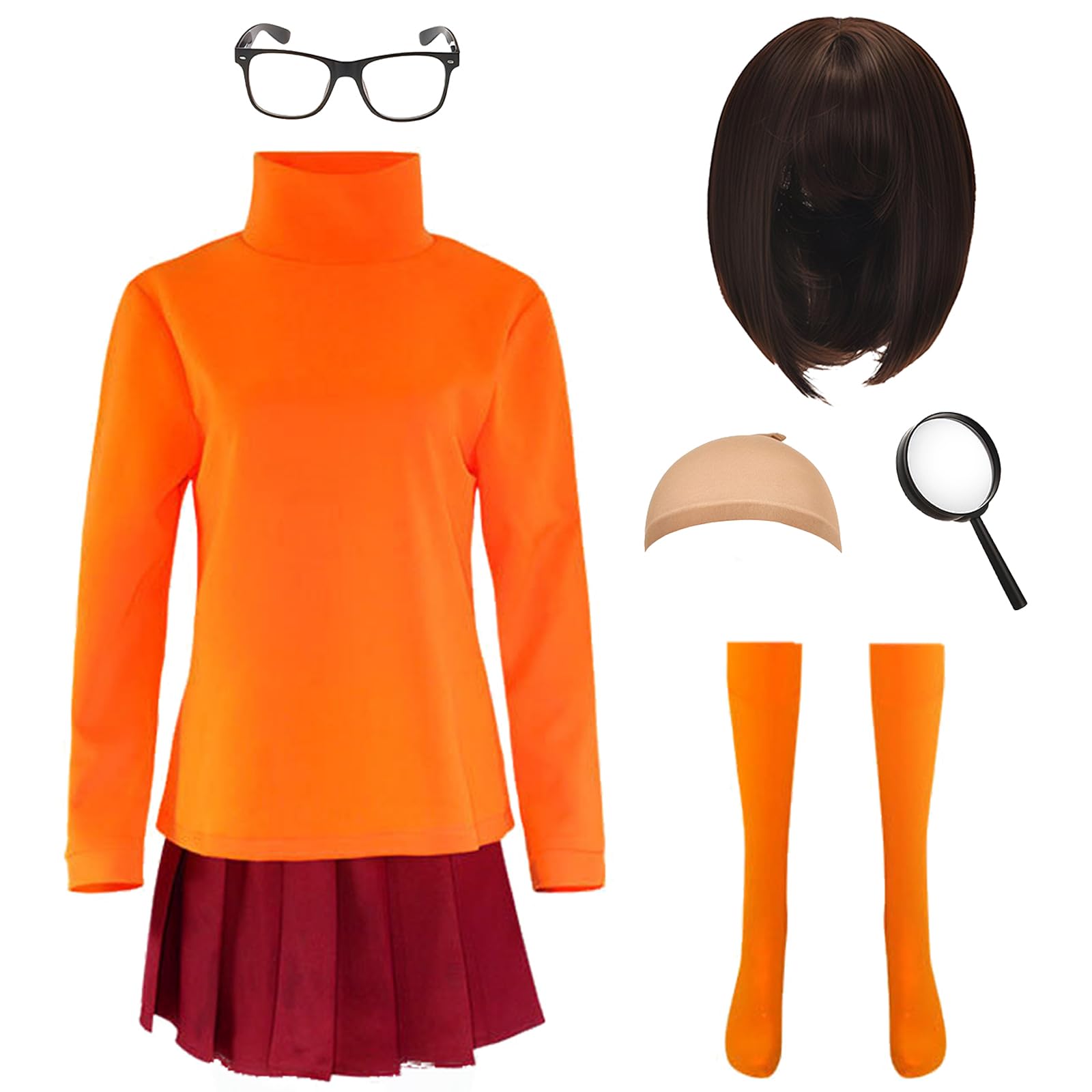 nezababy Costume da detective per Halloween, 7 pezzi, da donna, per cosplay