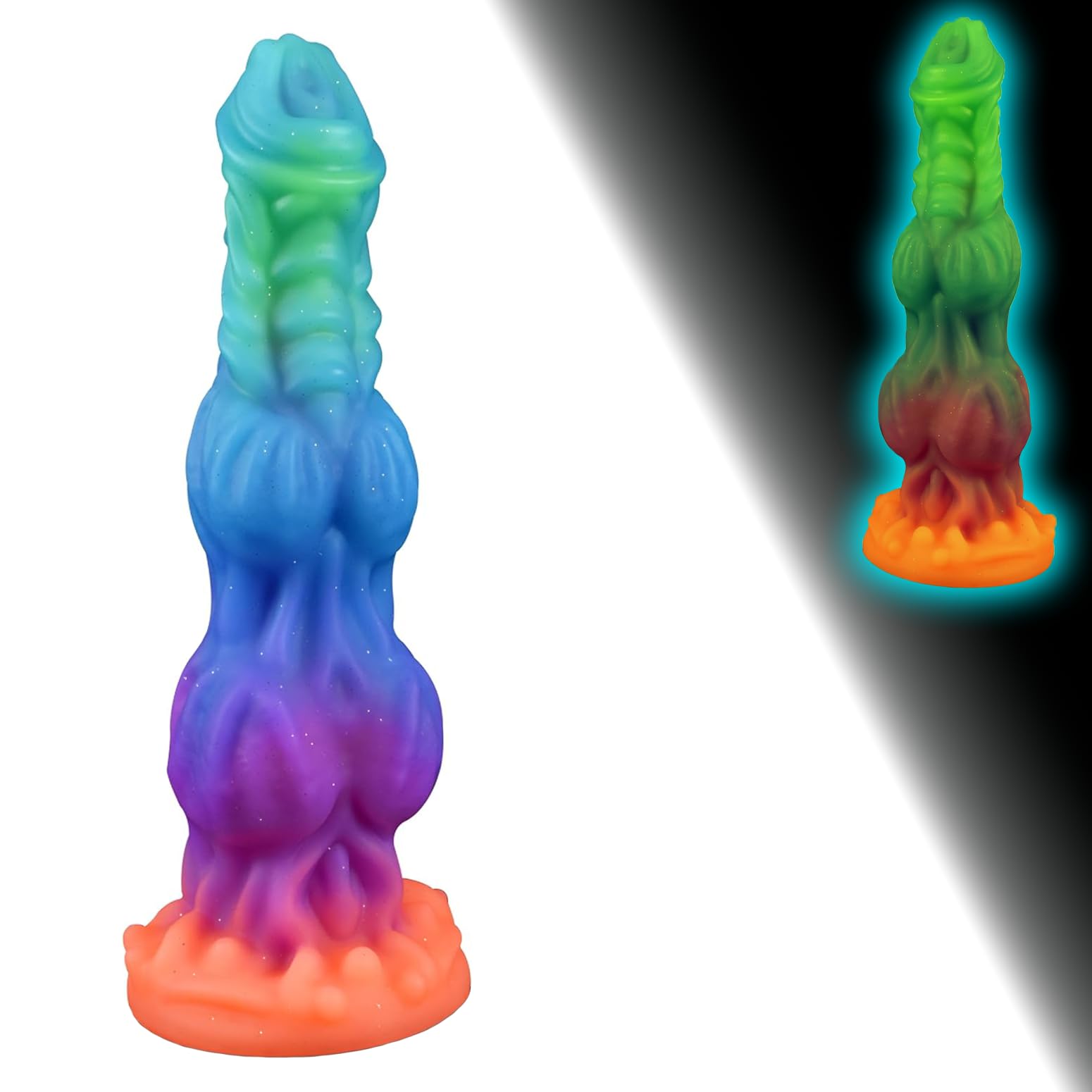 10" Monster Dildo with Knot Fantasy Horse Dildos Big Knots Huge Dragon Dong Thick Anal with Strong Suction Cup, Dog Knotted Penis for Women Sex Anal Toys for Men Gay Adult Toys for Women Men: Vibrant 2 Knots