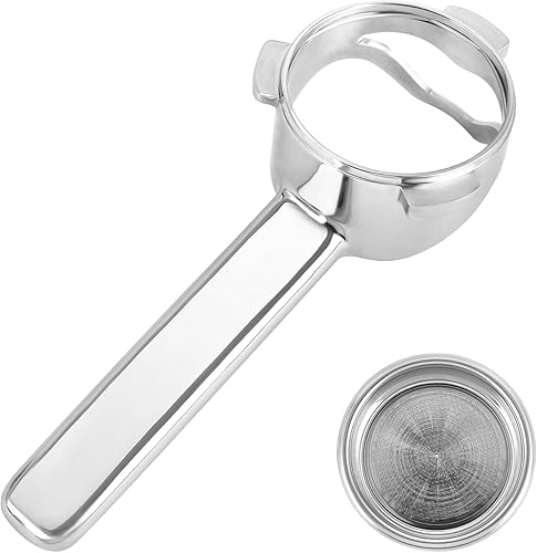 Portafiltro completo de acero inoxidable de 2.126 in sin fondo compatible con Breville serie 8 diseño corto peso ligero apto para lavavajillas,