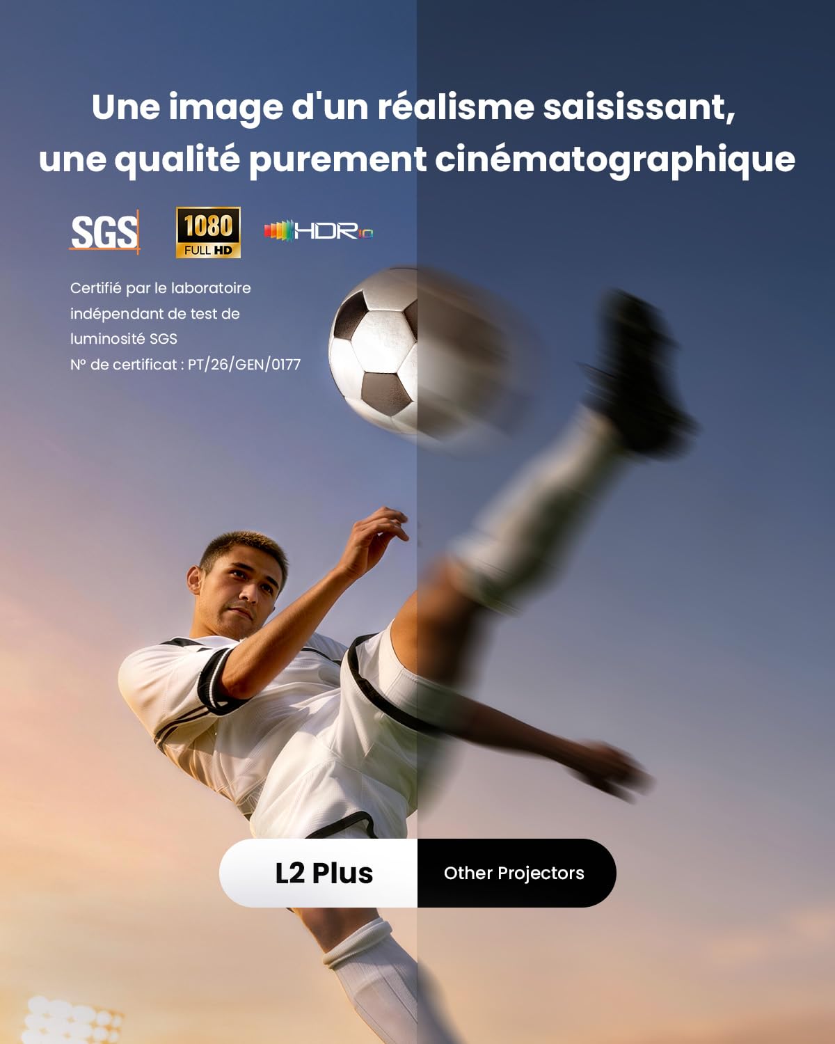 Vidéoprojecteur 4K【SGS Certifié/Compatible Netflix】 Yaber L2 Plus JBL/Dolby Projecteur 1080P FHD HDR10, Rétroprojecteur Autofocus & Correction Trapézoïdale, WiFi/Bluetooth Home Cinéma Rotation de 20°