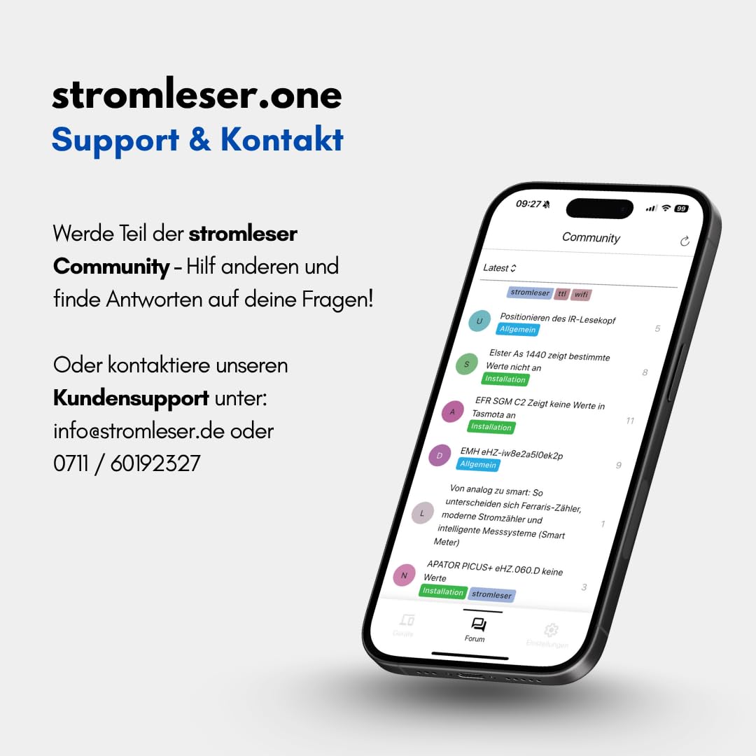 one mit Hutschienen - WLAN Stromzähler auslesen IR Lesekopf mit App | Verbrauchstracker für Balkonkraftwerke & Zuhause Smart Home Messgerät Energiemonitor Plug & Play