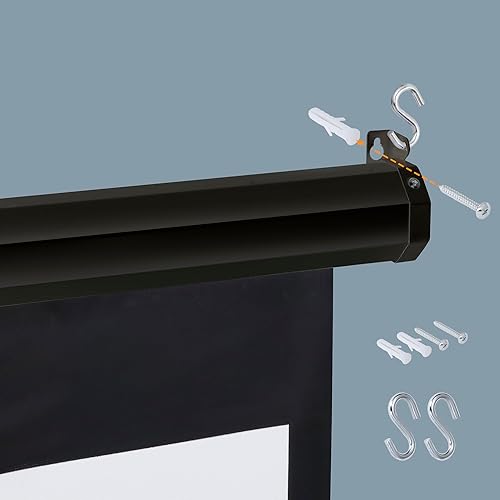 Miniatura 9 de Smartxchoices Pantalla de proyector manual HD de 80 pulgadas 169 con bloqueo automático, antiarrugas, cine en casa, oficina, montaje en pared,