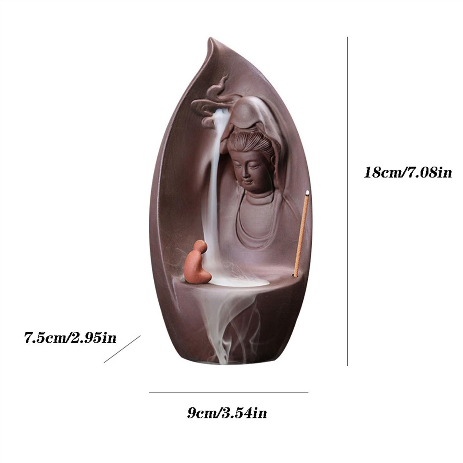 Elegante Bruciatore di incenso Zen for interni, squisita decorazione in ceramica fatta a mano con riflusso, porta for la casa Bruciatore di incenso
