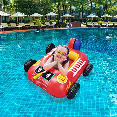 Hotmax Fireboat Toddler Pool Float, Inflatable Pool Toys For Kids With Built-In Water Gun, Car Pool Float, Summer Water Toys, Inflatable Ride-On Toy For Kids Age 3-7 Years Gifts #TOP5
