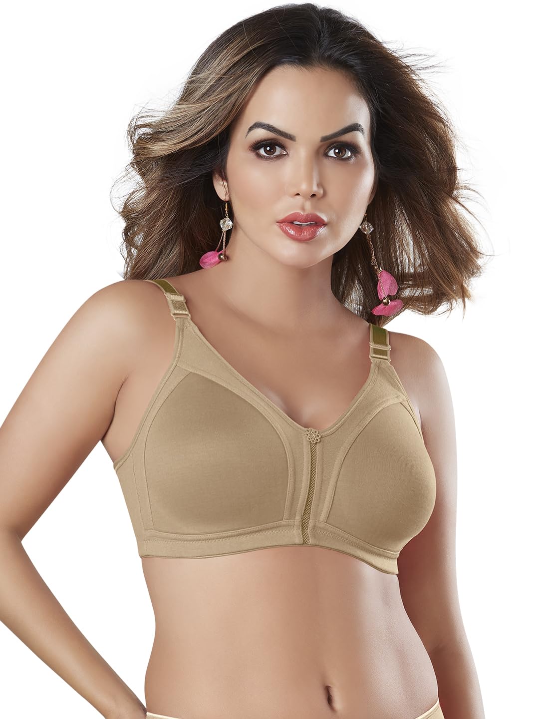 Sonari Noodle M Frame No Bounce No Padded Bra for Women | Non Wired, Full Coverage, Provides Support, Minimizer Bra with Adjustable Straps, Hand Washable, Prevent Slippage Skin-image-29