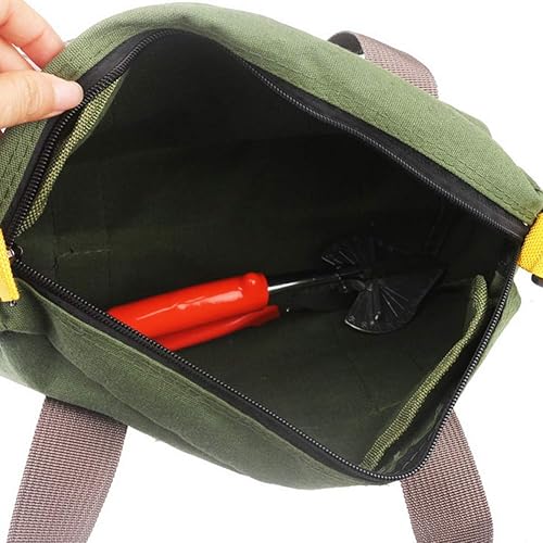 Miniatura 4 de 14 Inch Tool Bag, Canvas Tool Storage Bag, Small Tool Box Organizer with Zipper, Portable Multifunctional Tote for Electrician, Plumbing, Gardening,
