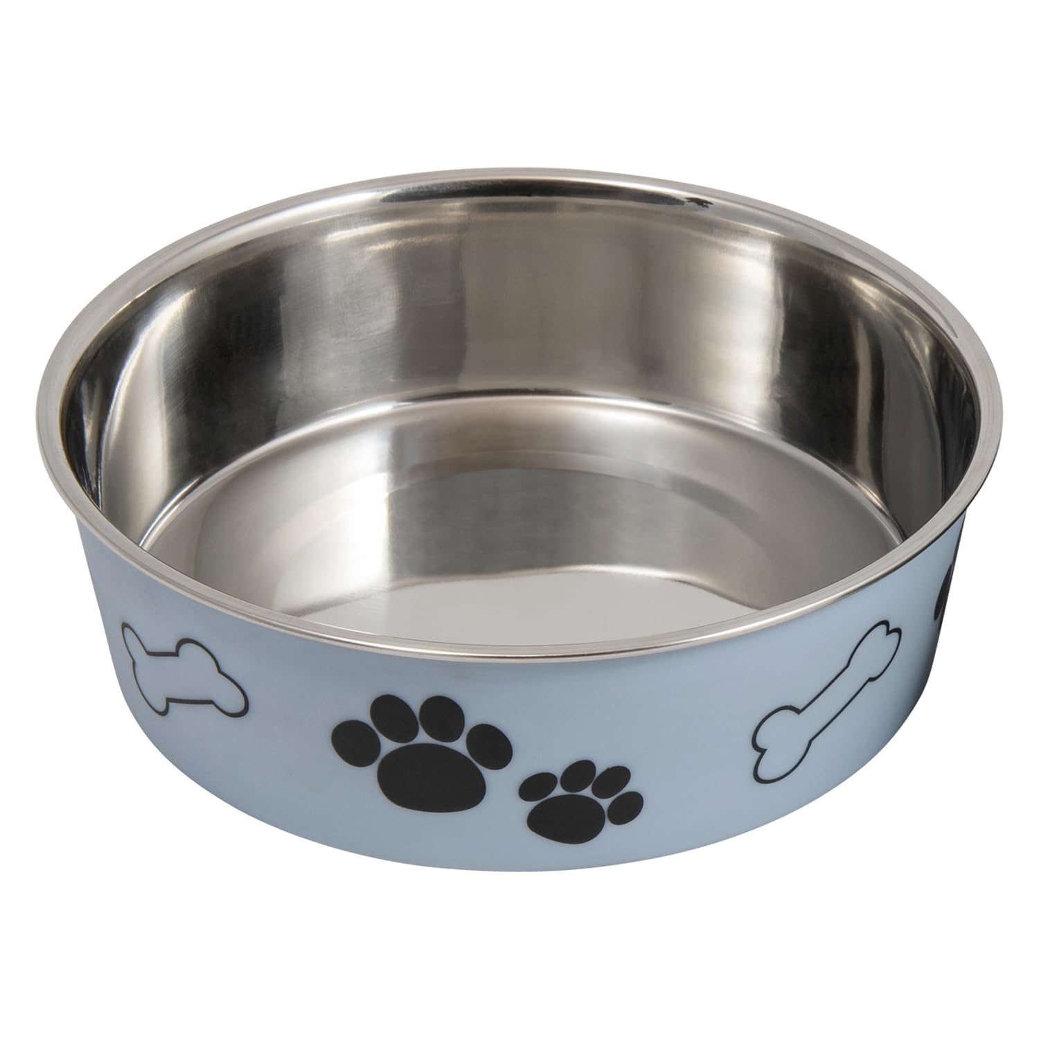 JACK AND VANILLA, Bon Appetit Stainless Steel Non-Slip Pet Bowl - 2000 ml Capacity - Elegant Design - Easy to Clean - Ideal for Dogs and Cats, Blue