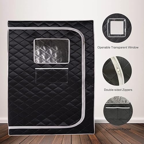 Miniatura 3 de Smartmak Sauna de vapor de tamaño completo, para una o dos personas, spa en casa de gran espacio para todo el cuerpo, vapor de 4 litros incluido