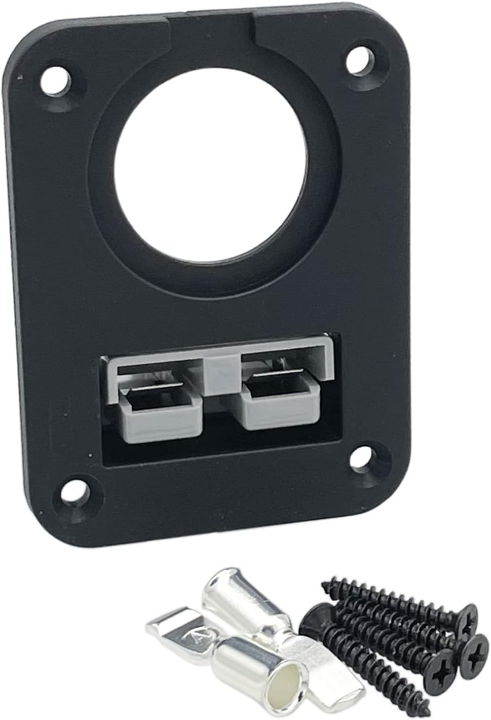 50A Plug Mounting Panel for Anderson SB50 Series Connectors with One 1-1/8" Panel Mount Holes Flush Mount Recessed Plate